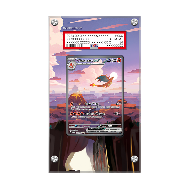 Charizard ex 199/165 - Pokémon PSA Extended Artwork Protective Card Display Case