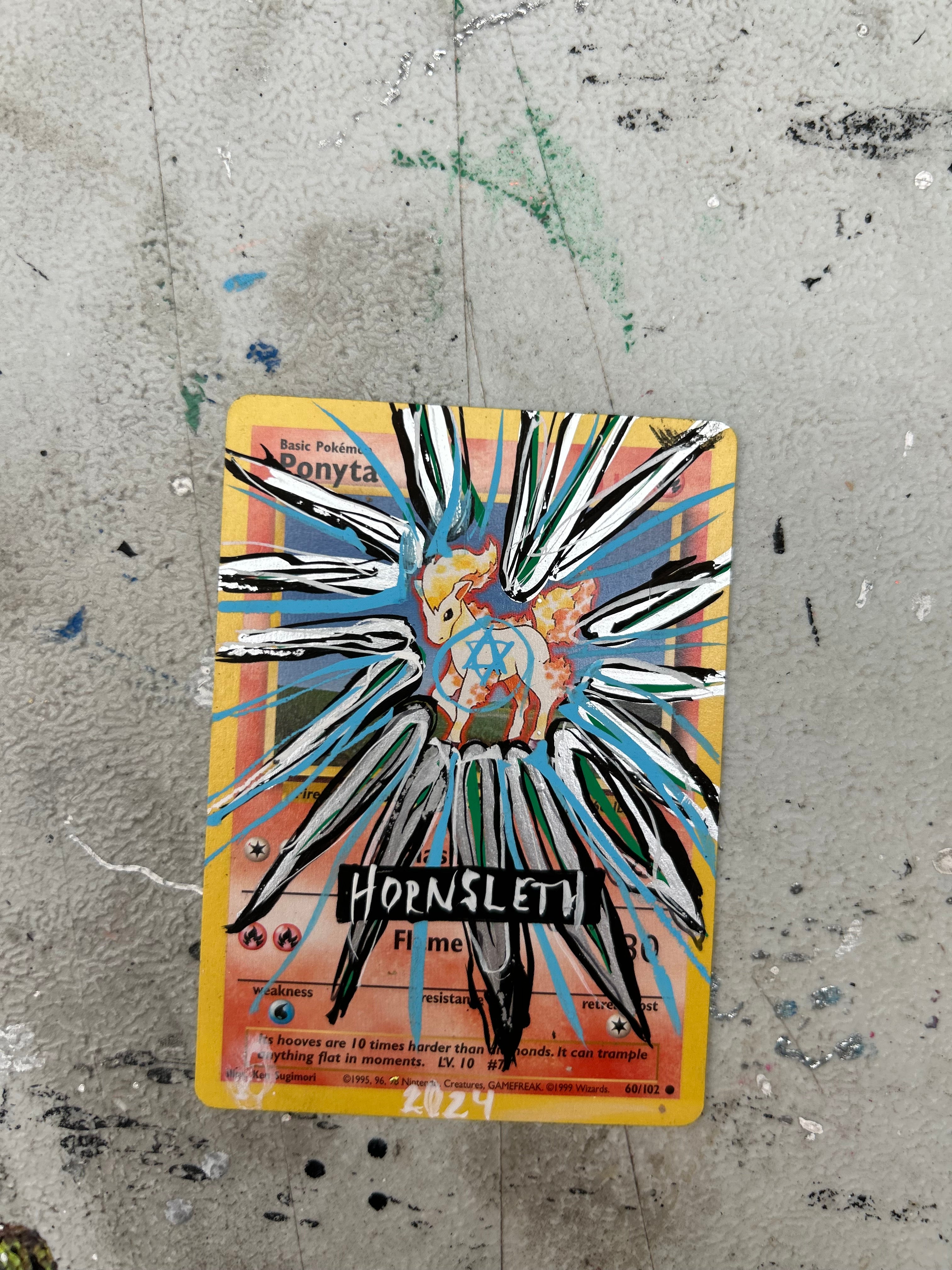 Pokemon Base set Ponyta: Hornsleth signeret