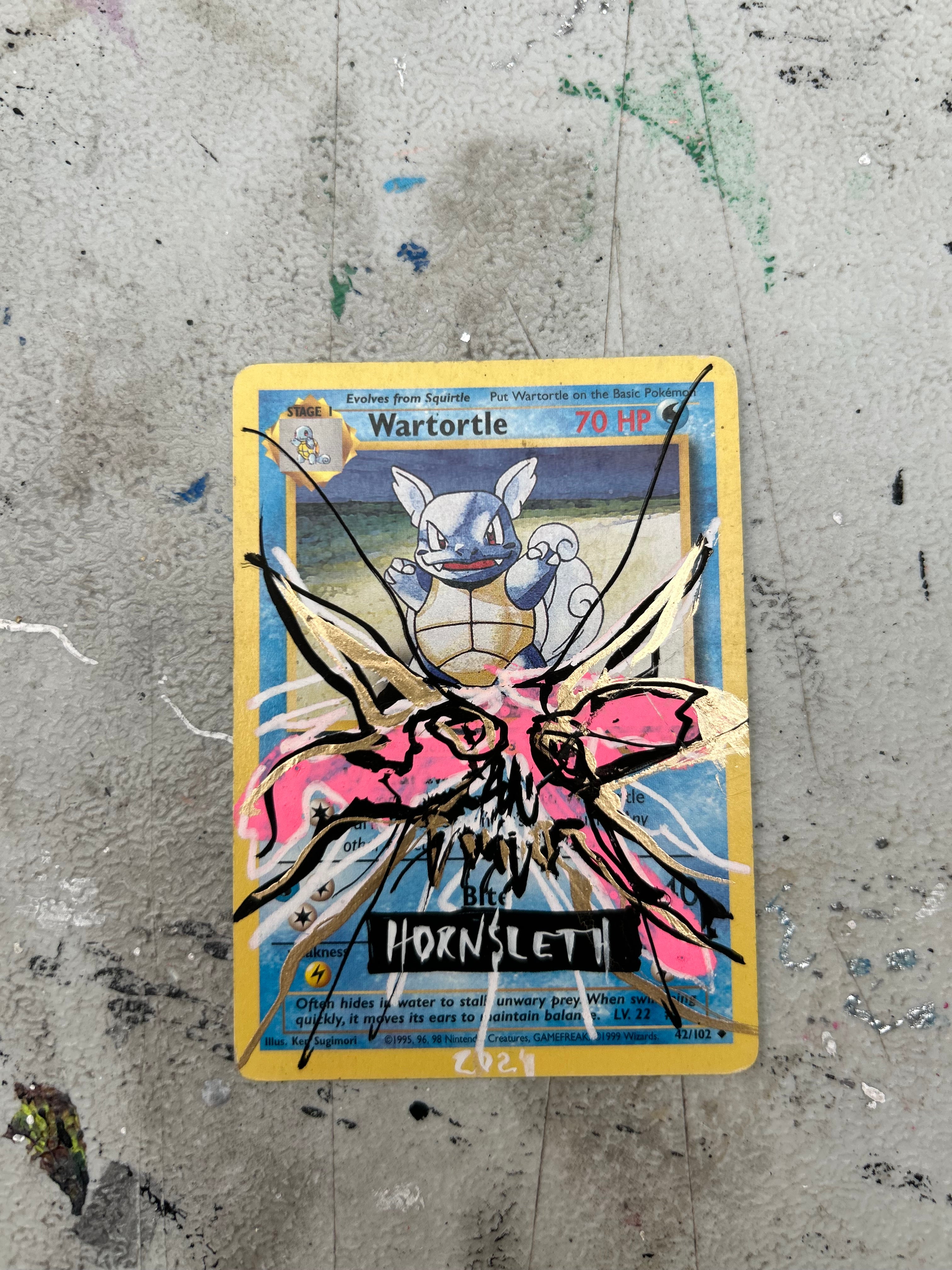 Pokemon Base set Wartortle: Hornsleth signeret