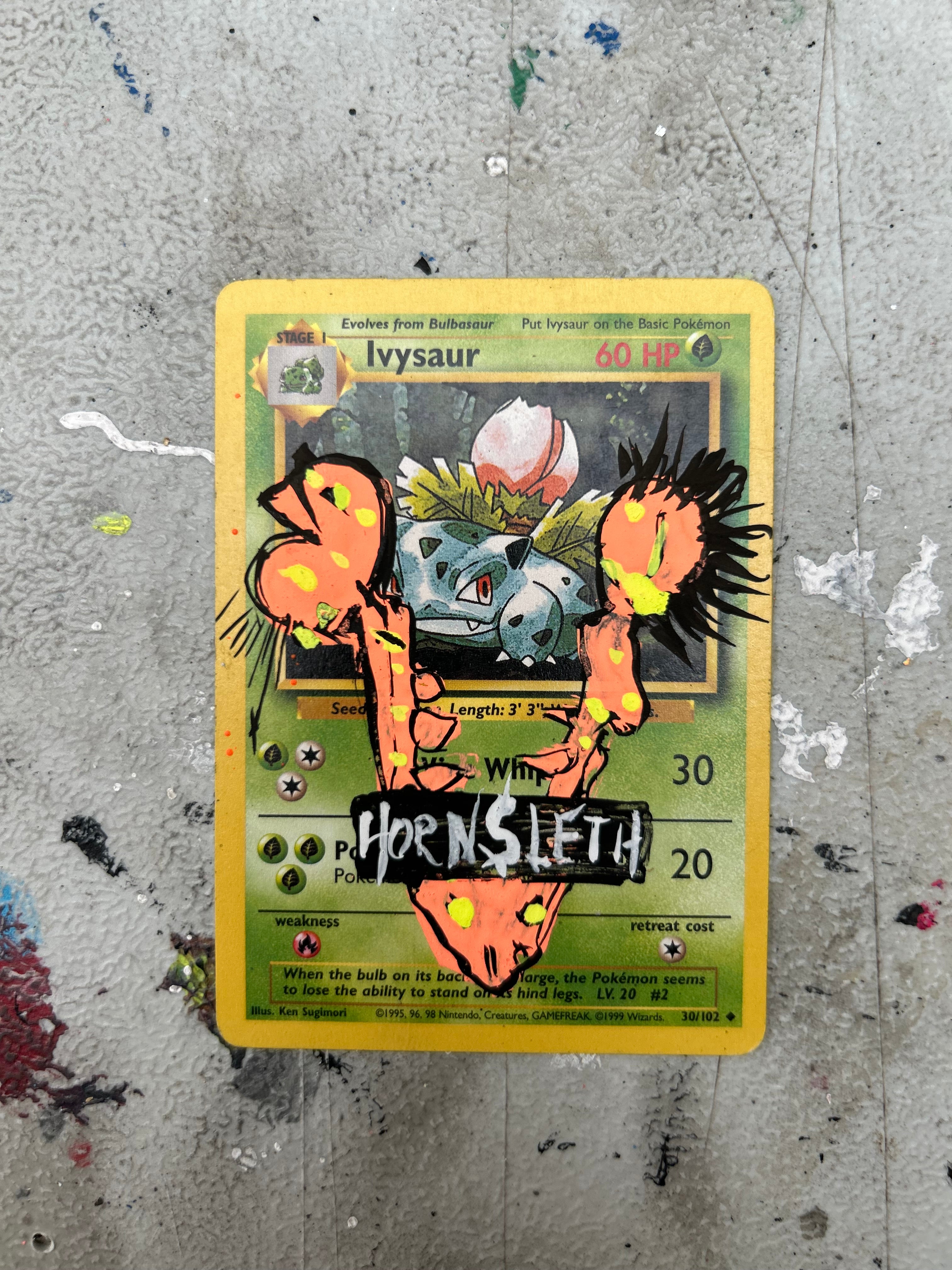 Pokemon Base set Ivysaur: Hornsleth signeret