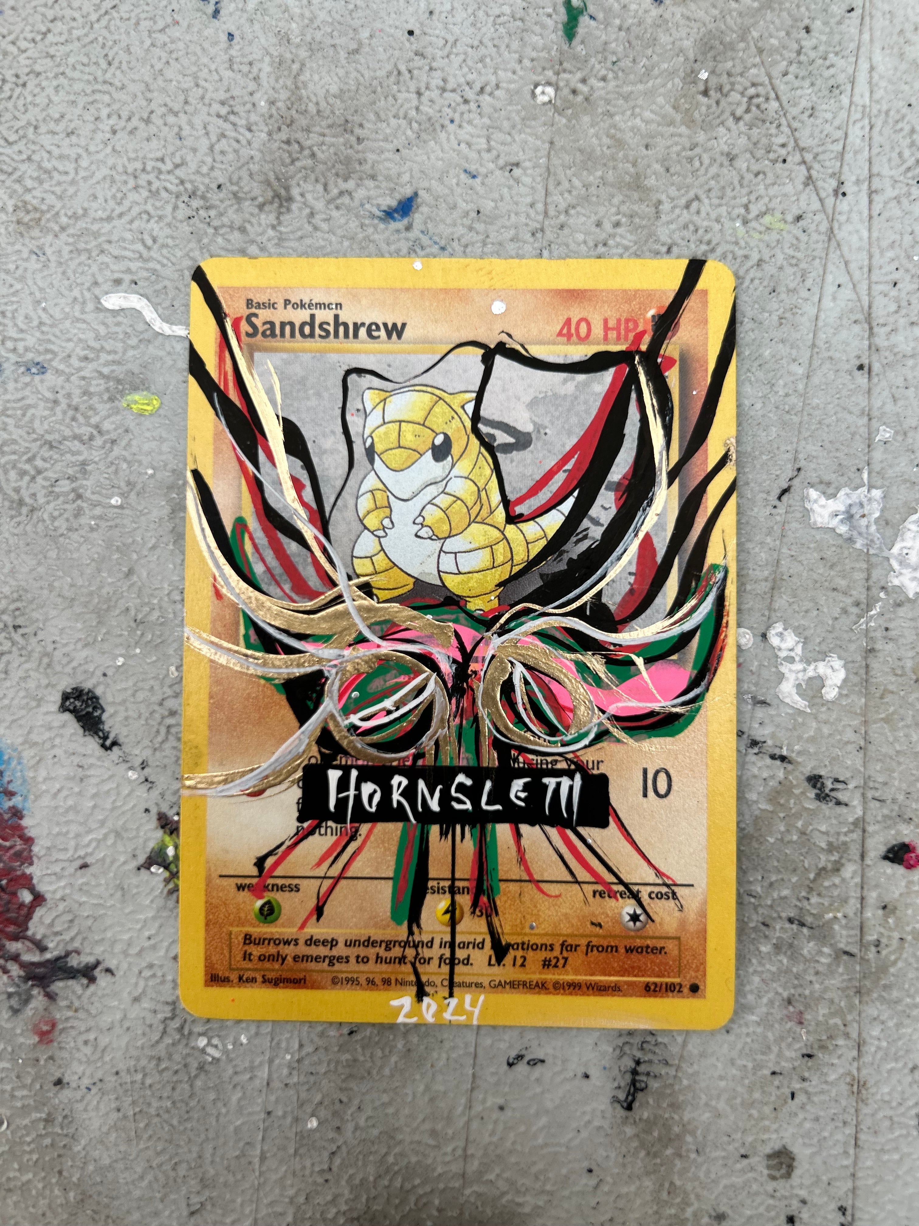 Pokemon Base set Sandshrew: Hornsleth signeret