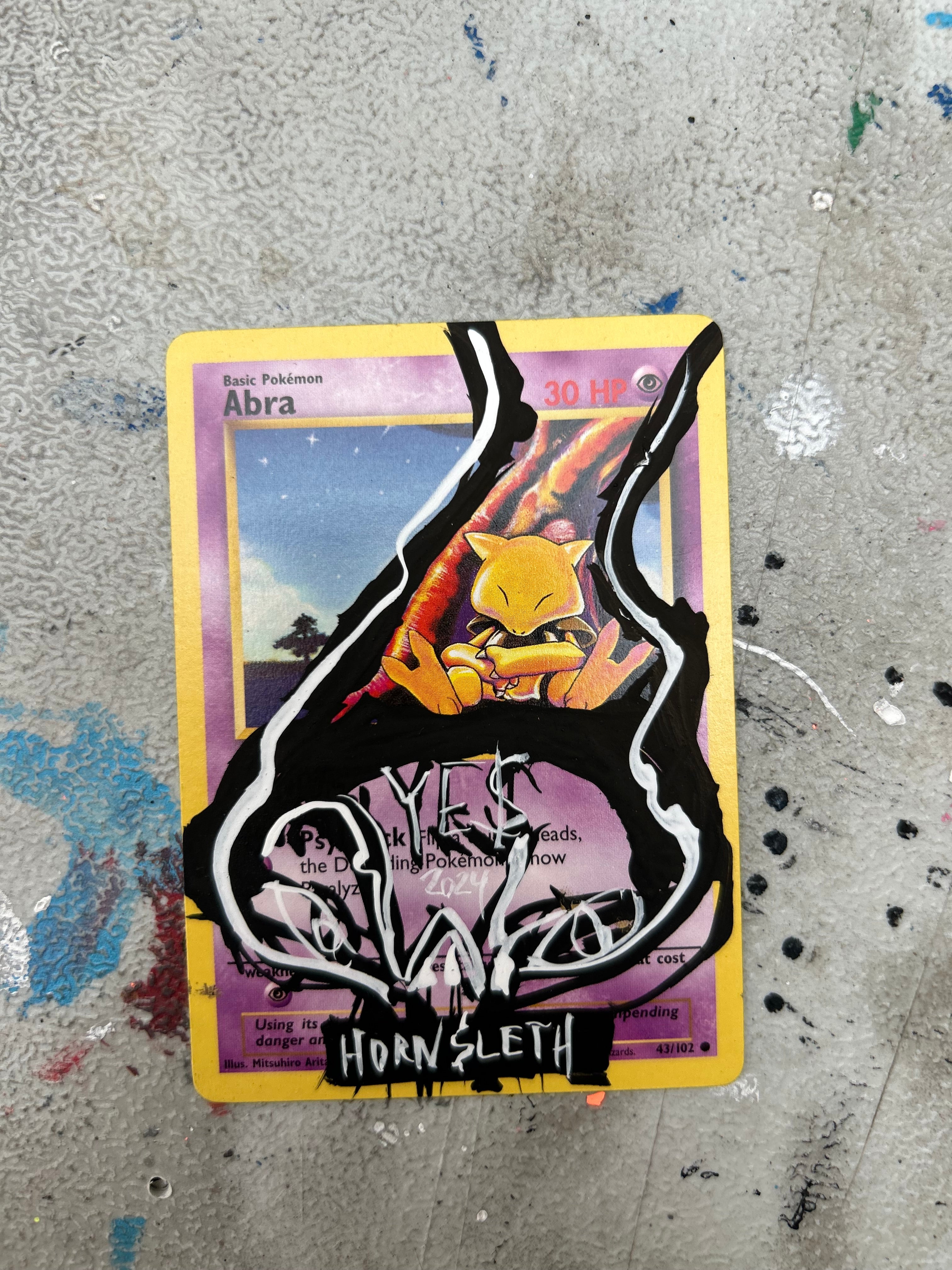 Pokemon Base set Abra: Hornsleth signeret