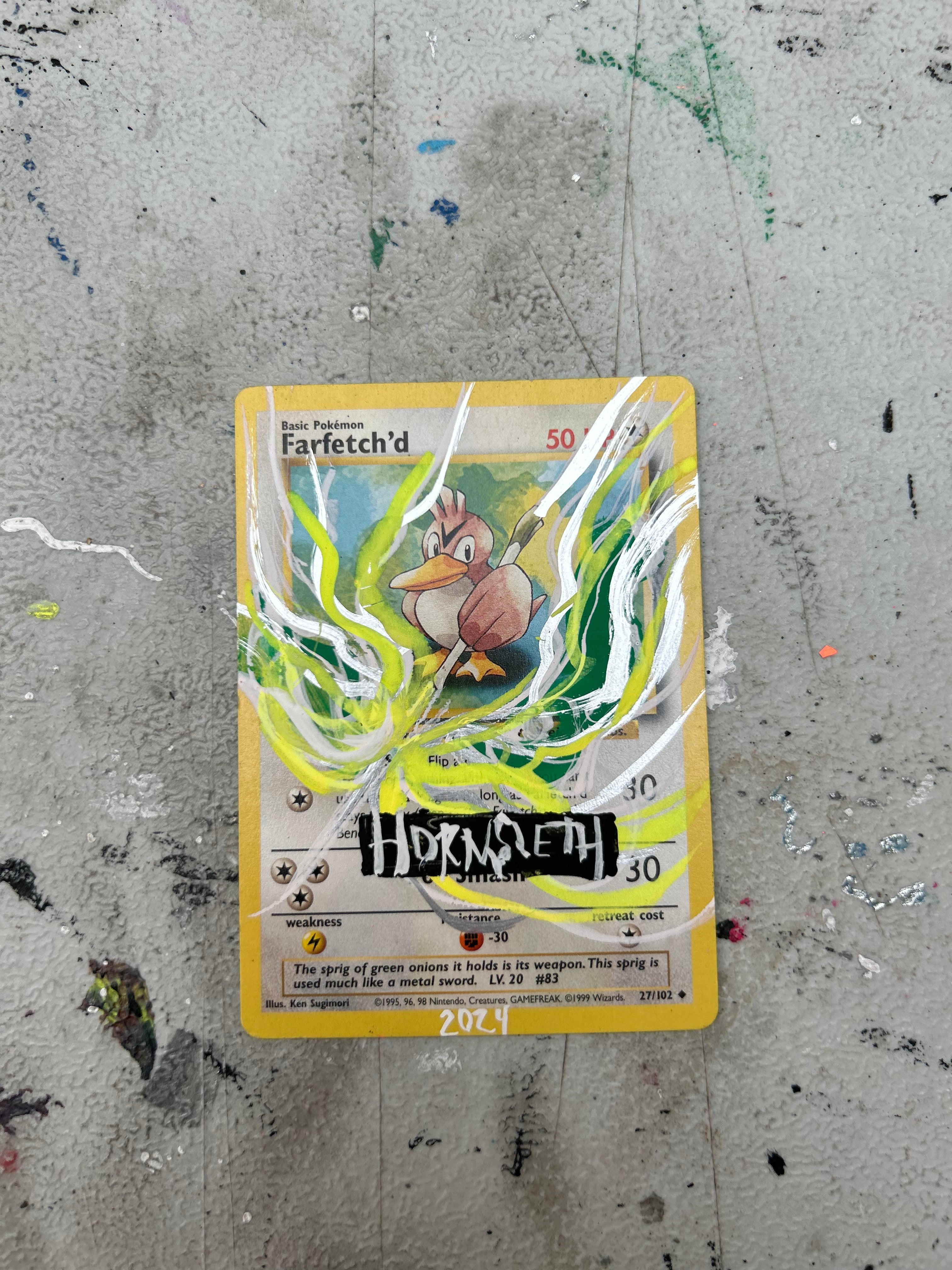 Pokemon Base set Farfetch'd: Hornsleth signeret