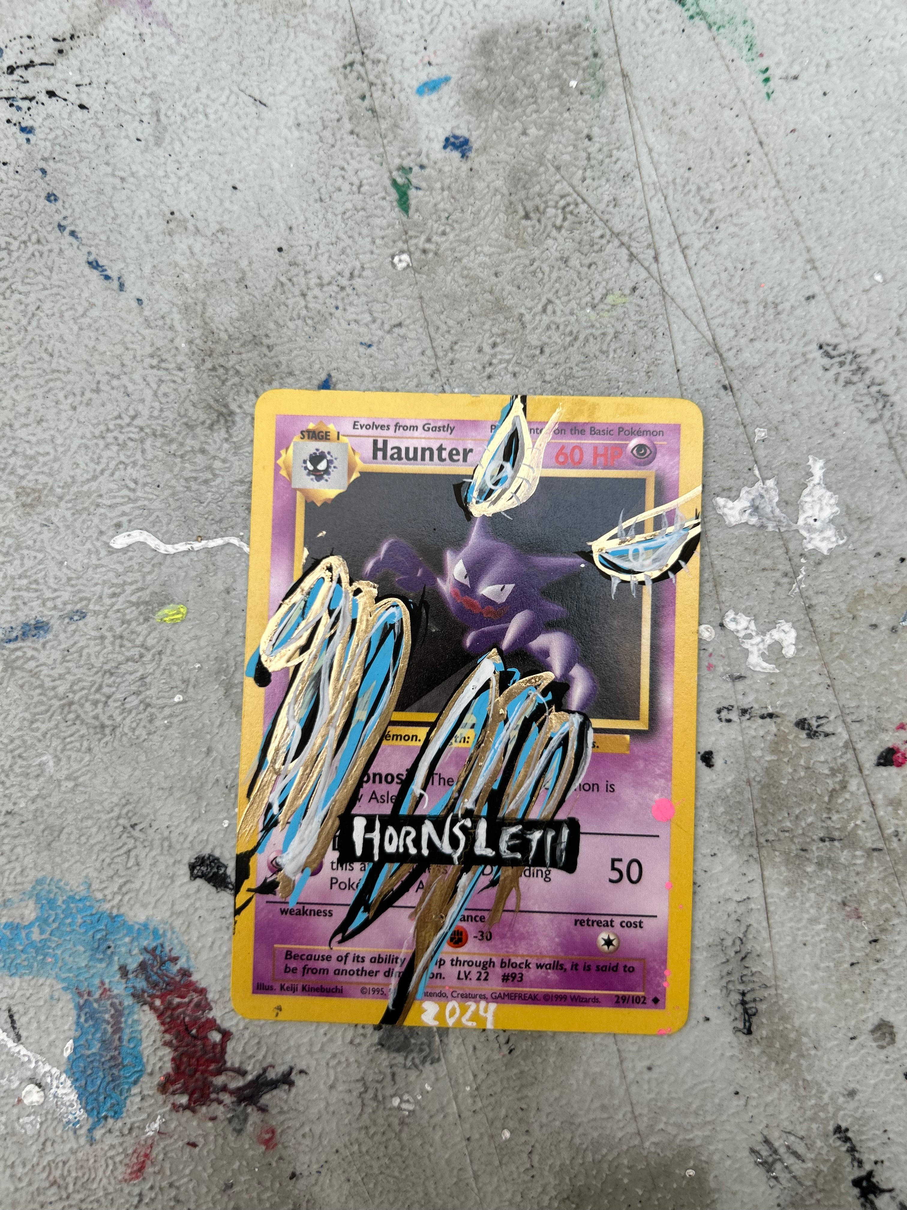 Pokemon Base set Haunter: Hornsleth signeret