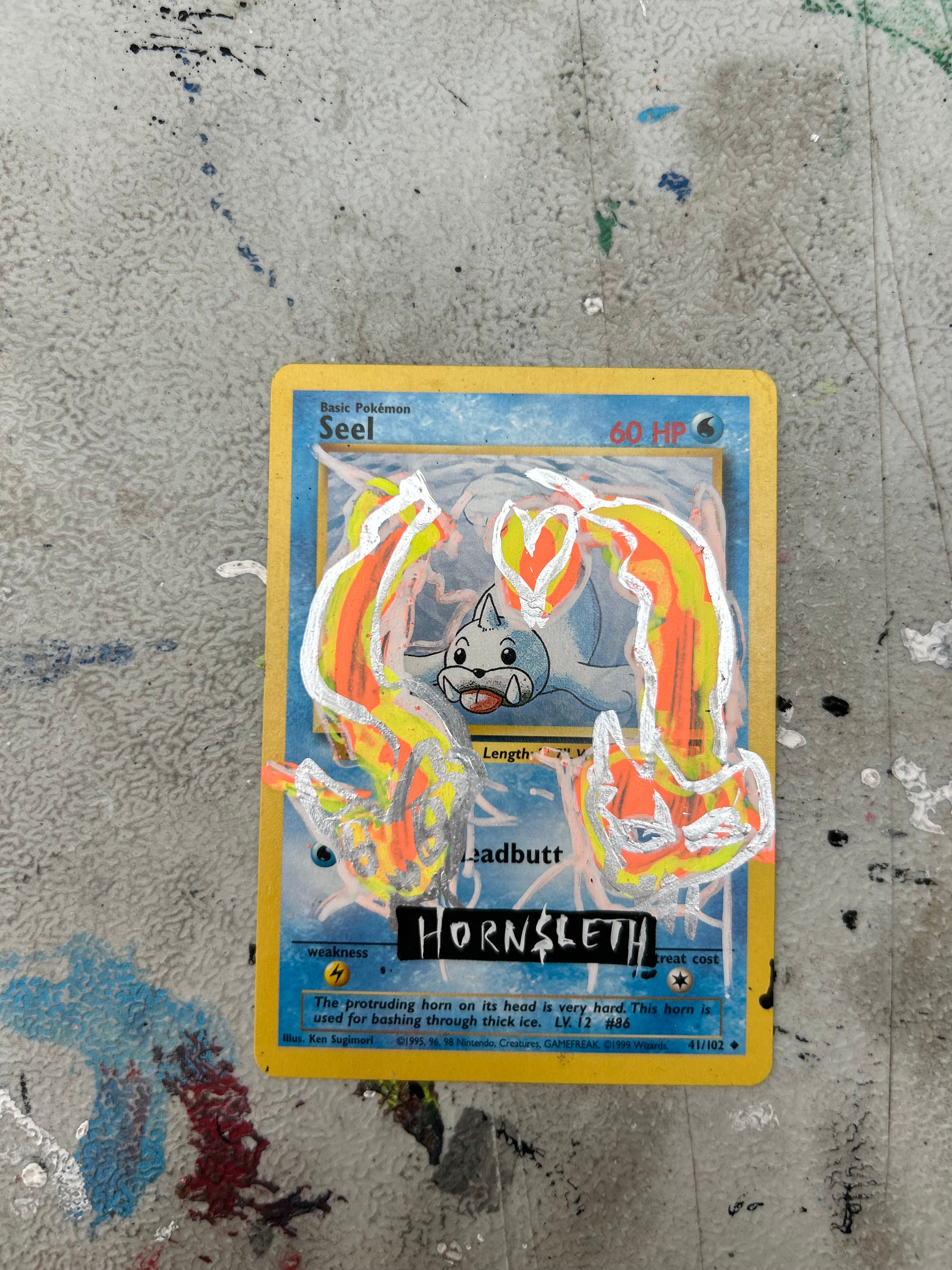 Pokemon Base set Seel: Hornsleth signeret