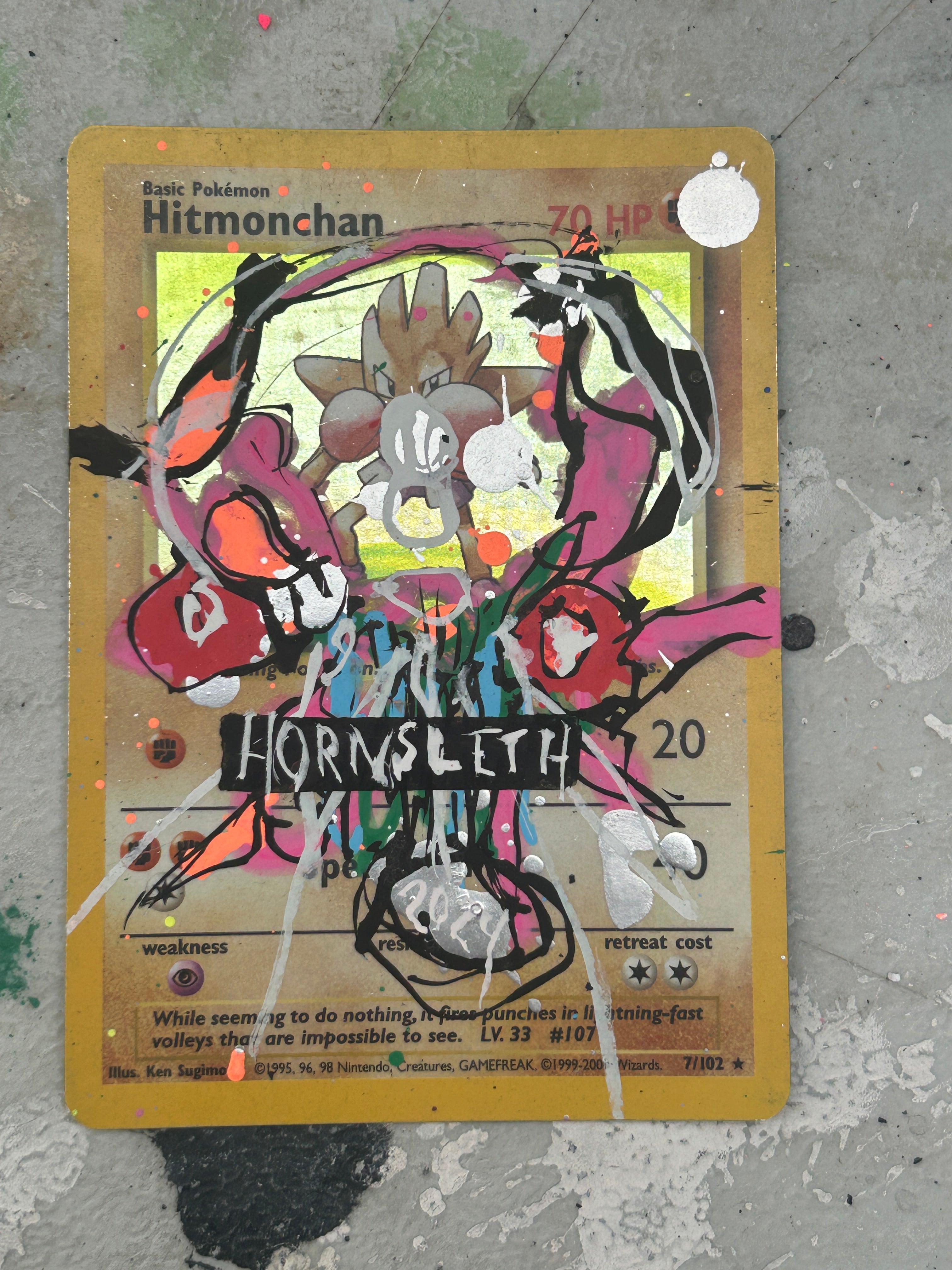 Pokemon Base set Hitmonchan: Hornsleth Signeret