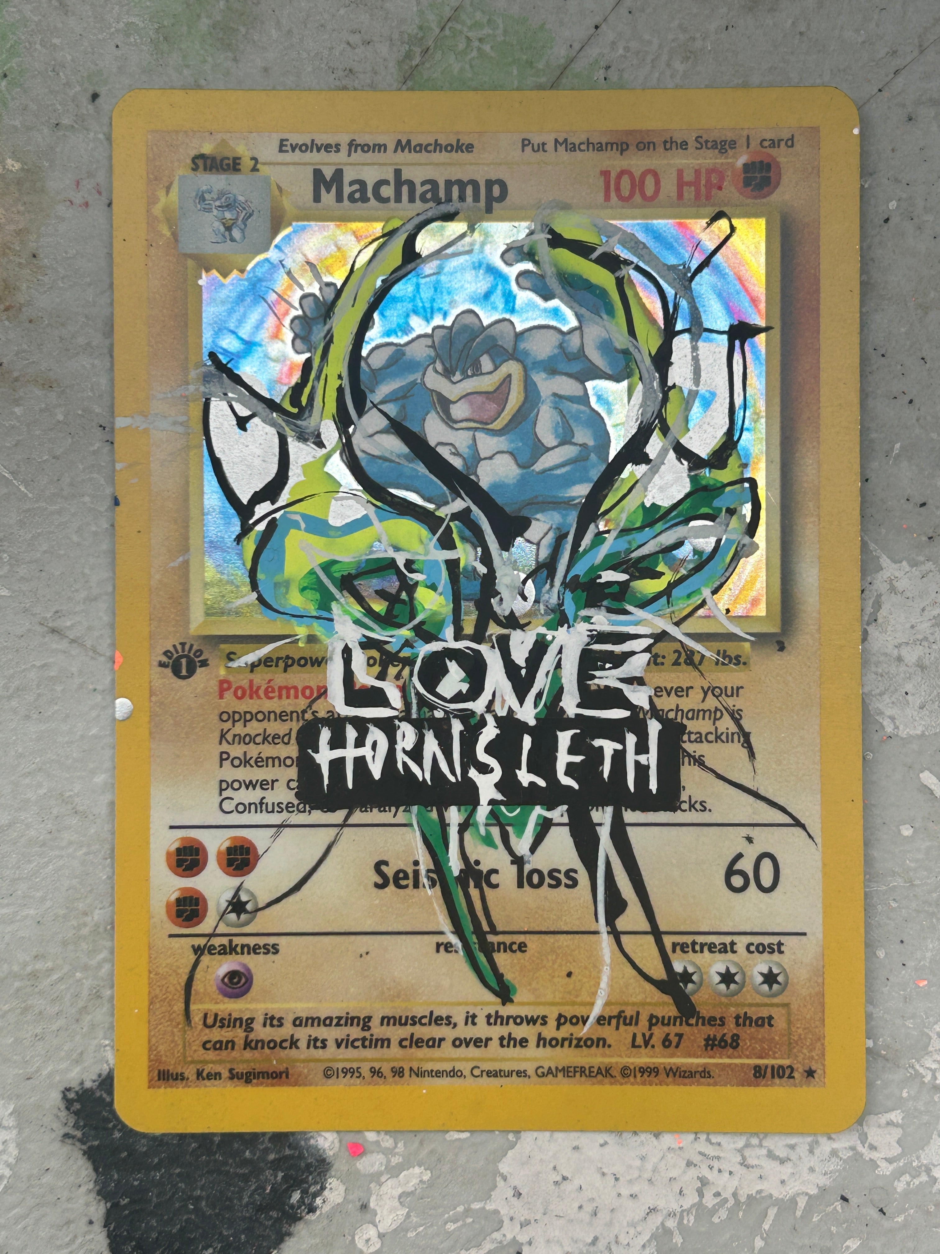 Pokemon Base set Machamp: Hornsleth Signeret