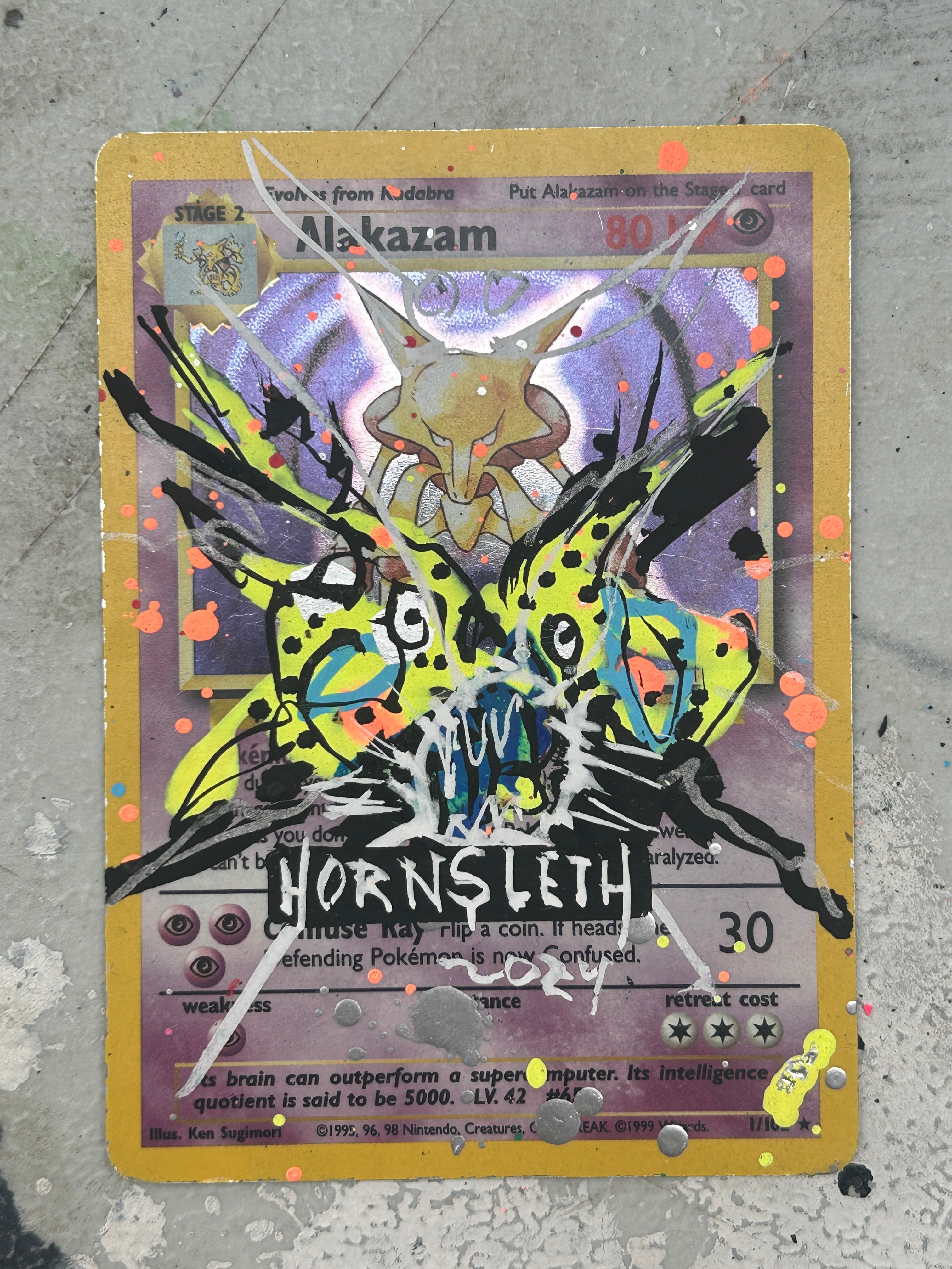 Pokemon Base Set Alakzam: Hornsleth Signeret