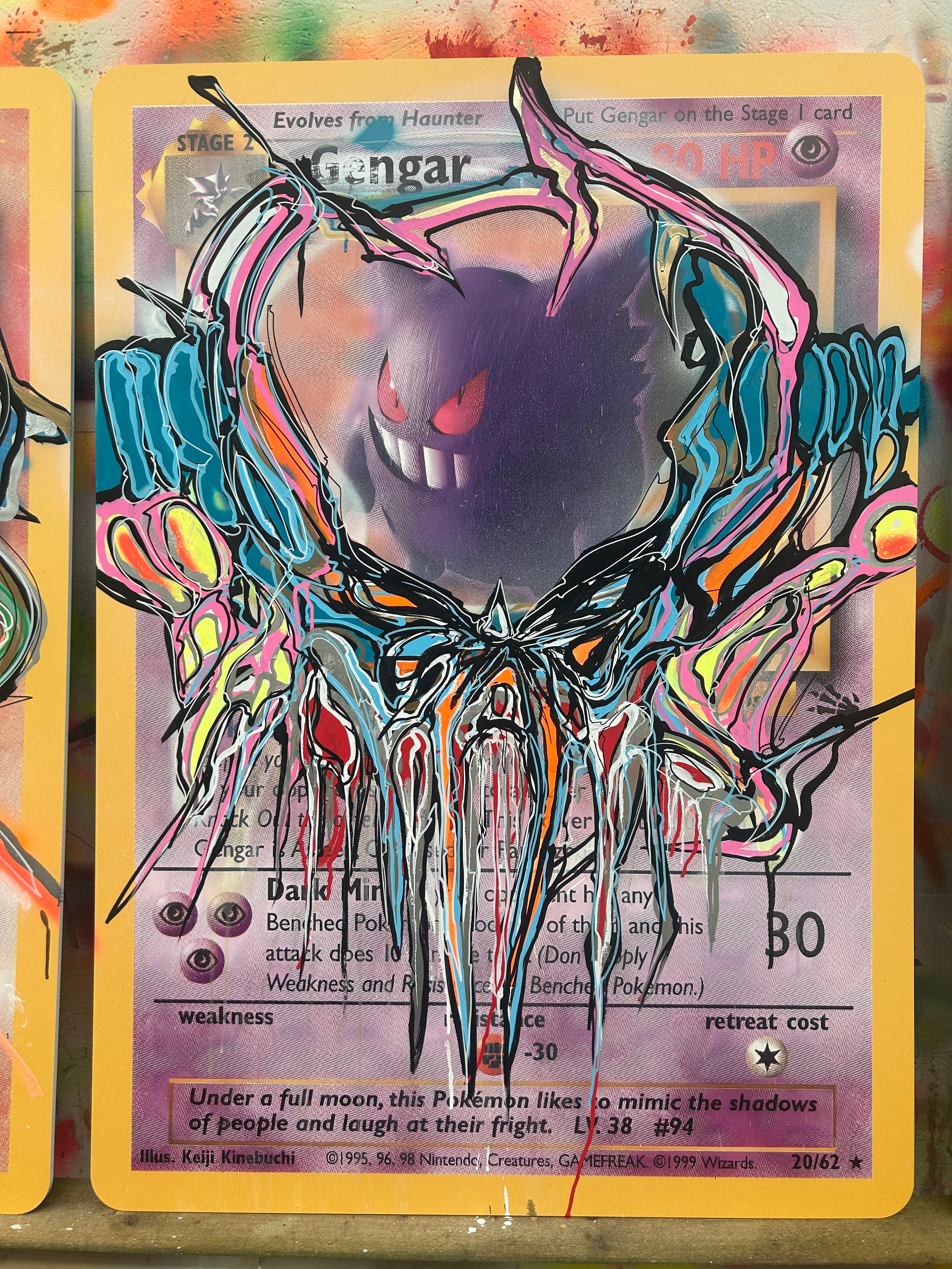 Pokemon Base set Gengar Mega Sized 132 cm høj og 95 cm bred + exclusive akryl