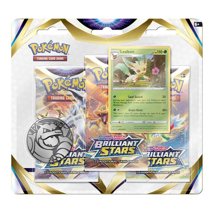 Pokemon - Brilliant Stars - 3 Booster Pakke - Leafeon