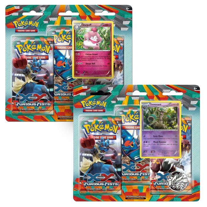 Pokemon - Furious Fists - Slurpuff & Trevenant - 3 Pack Blister