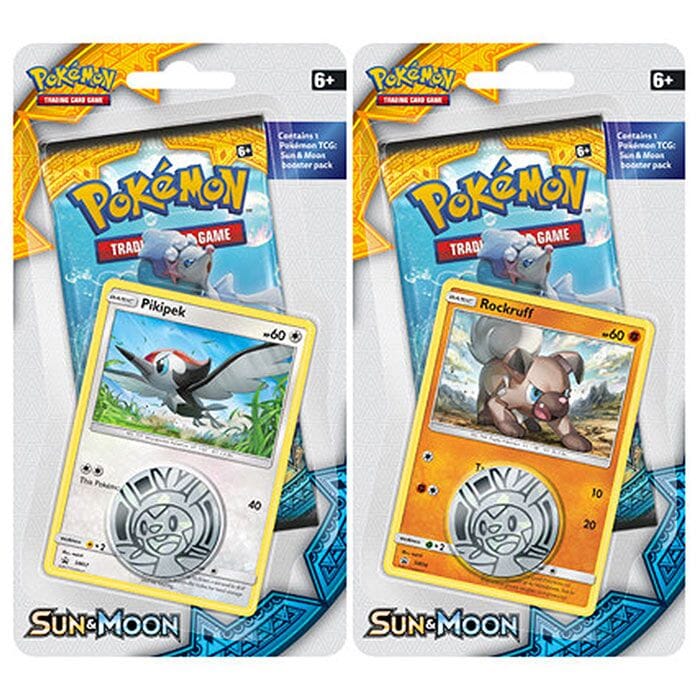 Pokemon - Sun & Moon - Base Set - Rockruff & Pikipek Checklane