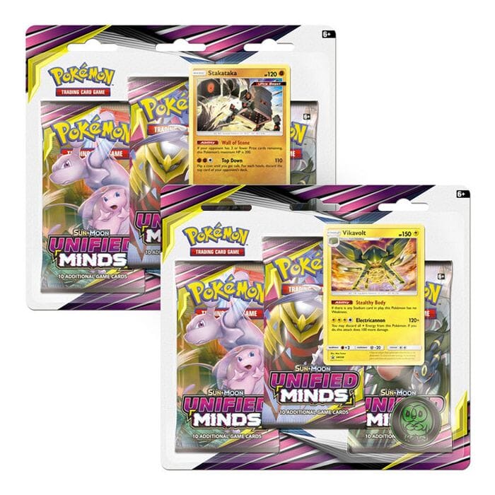 Pokemon - Unified Minds - 3 Pack Blister - Vikavolt & Stakataka