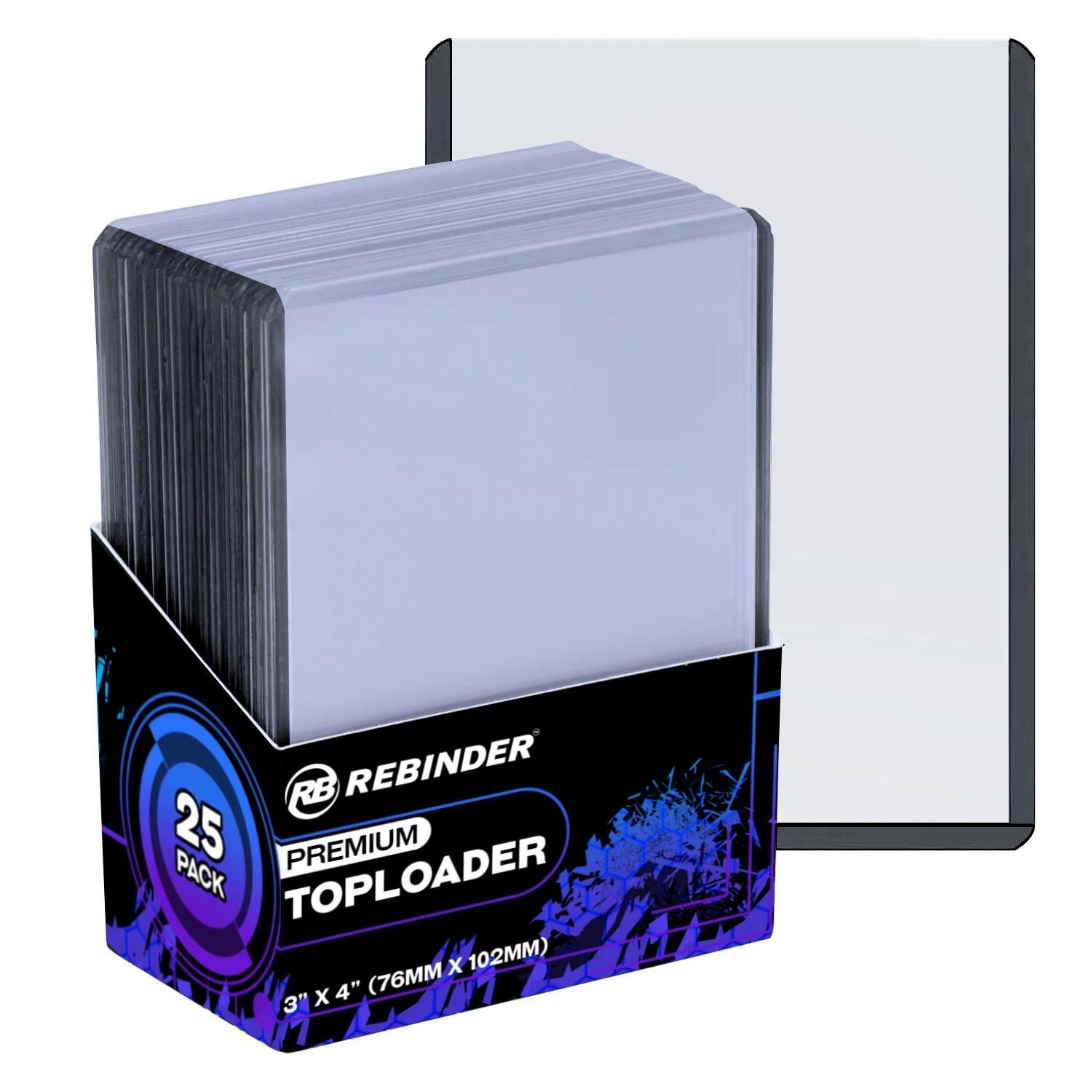 Rebinder - Premium Toploader 3"x4" (25 Pack) Black Border